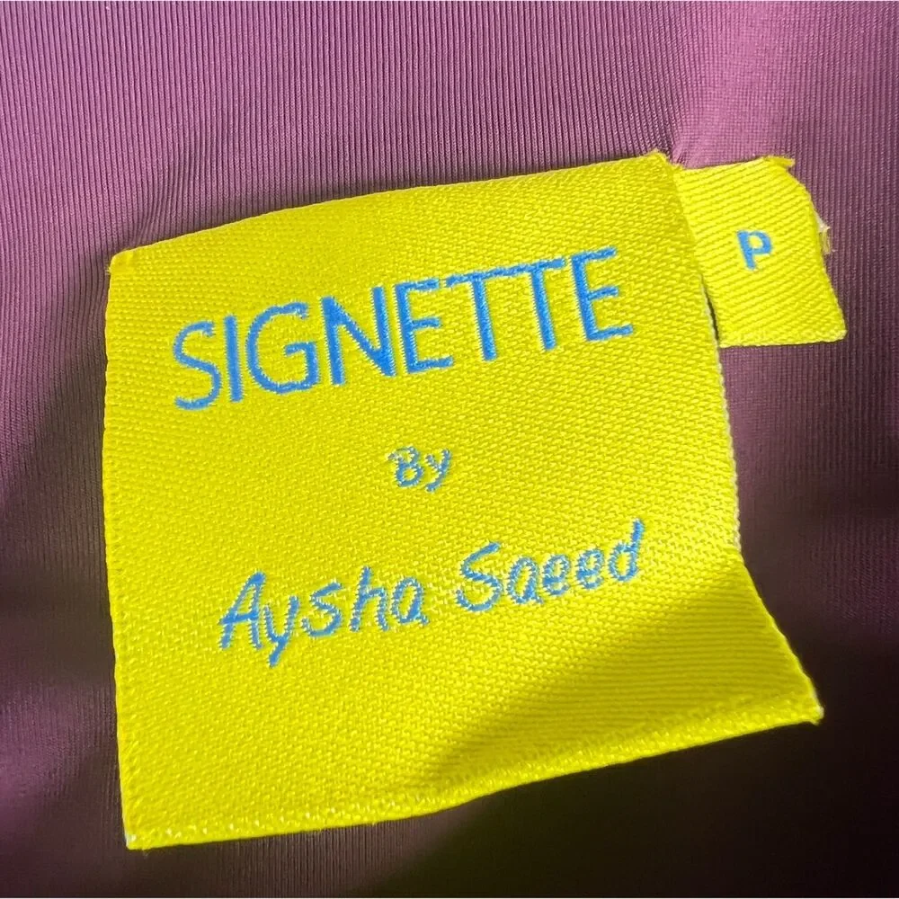Signette by Aysha Saeed Women's Short Sleeve Dress Burgundy Wine Size P